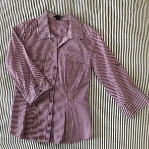 H&M Striped 3/4 Sleeve Shirt